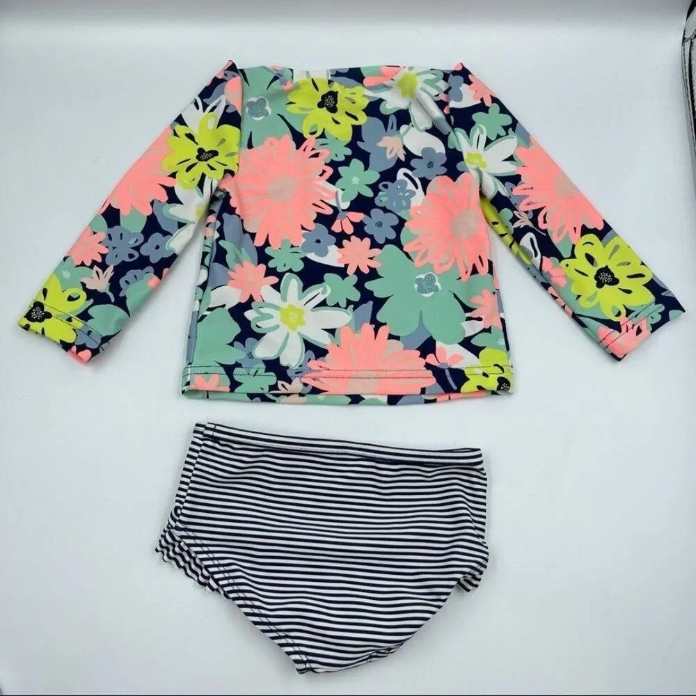 Just One You Swim Girls Sz 9M bikini Set Floral Multicolored